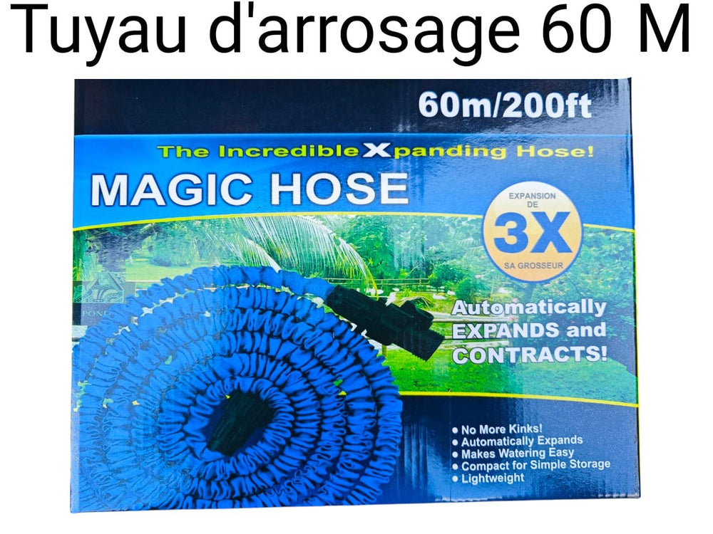 Tuyau Arrosage Extensible + Pistolet À Eau 7 Jets + Embout Universel 60M